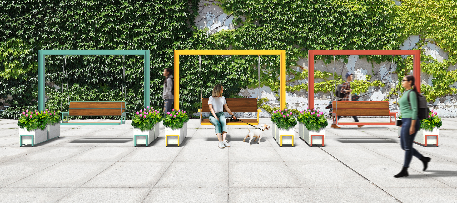 BALANCELLE URBAINE AUTOPORTANTE Morelli mobilier urbain