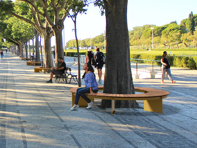 banc circulaire urbain - mobilier urbain
