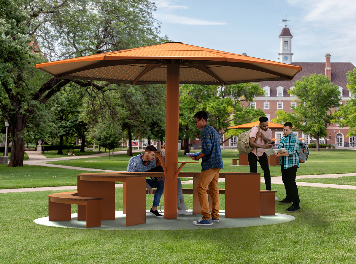 mobilier urbain avec abri solaire