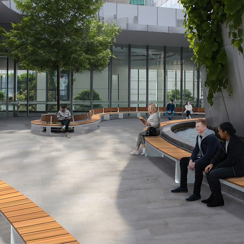 Banc urbain - mobilier urbain - bancs modulaires - Bancs courbes