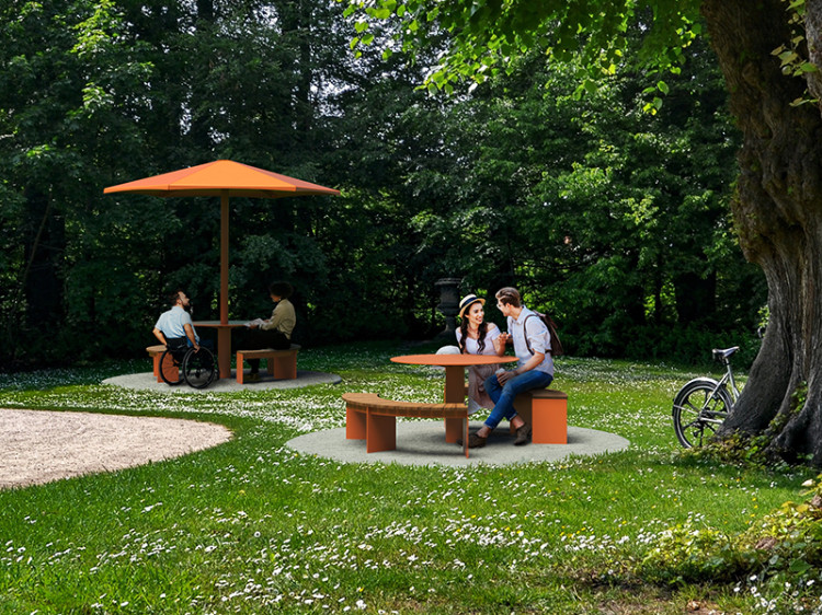 Table pique nique ronde - Mobilier urbain