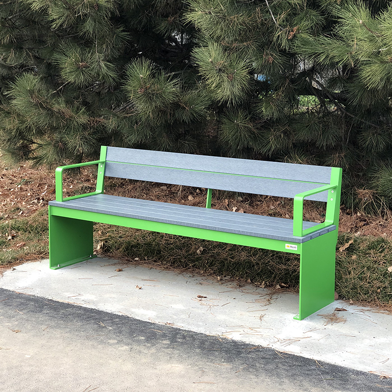 Banc urbain - mobilier avec dossier et accoudoirs- Banc urbain - mobilier avec dossier et accoudoirs- Mobilier de parc urbain