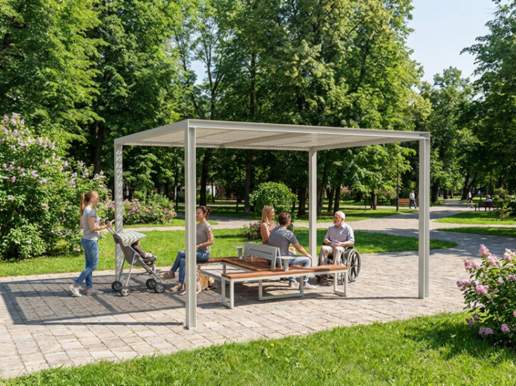 Banc modulaire urbain, accès universel (PMR), pergola, pergola modulaire, pergola urbaine, abri solaire, abri de pique-nique, mobilier urbain, banc public, mobilier espace public, mobilier extérieur, mobilier d'espace collaboratif extérieur, mobilier espace commercial, mobilier de parc, mobilier scolaire, station touristique, mobilier terrasse commerciale, mobilier place publique, mobilier toit-terrasse extérieur, mobilier modulaire urbain Modular urban bench, universal access (ADA), pergola, modular pergola, urban pergola, sunshade, solar shelter, picnic shelter, urban furniture, street furniture, site furnishings, public bench, public space furniture, public square outdoor furniture, outdoor furniture, outdoor collaborative space furniture, commercial furniture, park furniture, school outdoor furniture, touristic station, Touristic site outdoor furniture, commercial terrace furniture, rooftop terrace furniture, urban modular furniture
