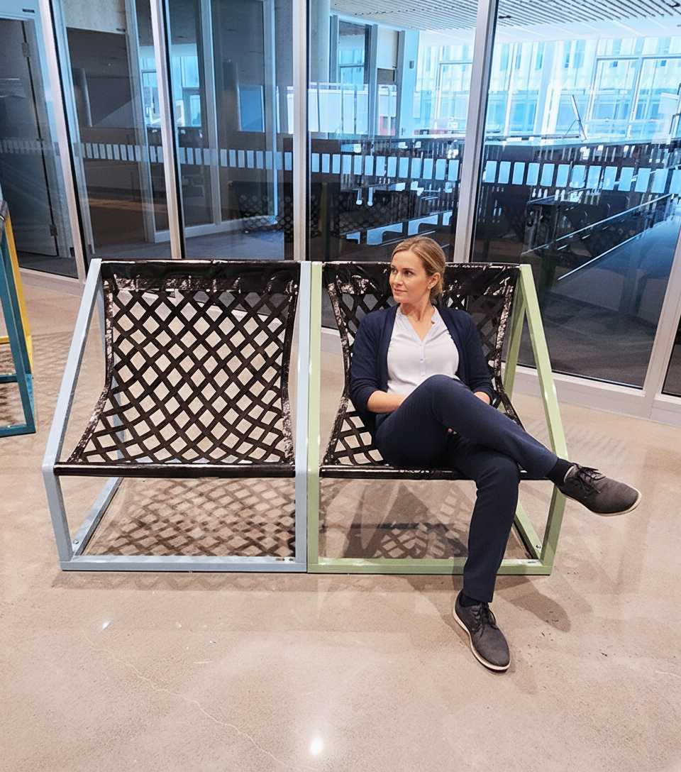 Chaise hamac urbaine - mobilier commercial ludique