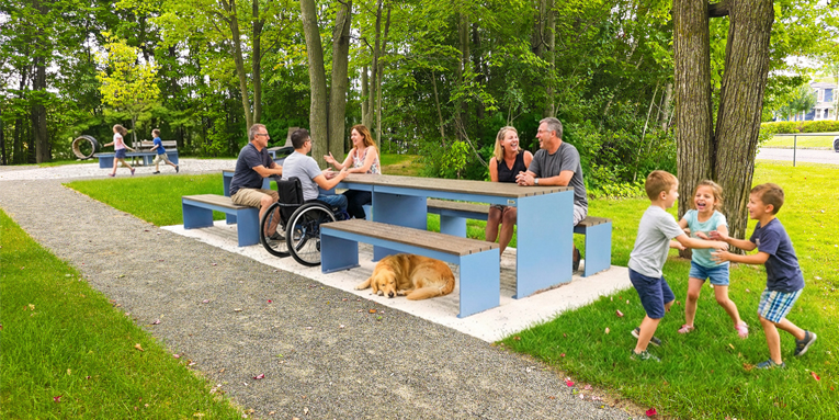 Table pique-nique modulaire, accès universel (PMR), mobilier urbain, table à pique-nique, table publique, banc public, mobilier espace public, mobilier extérieur, mobilier d'espace collaboratif extérieur, mobilier espace commercial, mobilier de parc, mobilier scolaire, station touristique, mobilier terrasse commerciale, mobilier place publique, mobilier toit-terrasse extérieur, mobilier modulaire urbain Modular picnic table, universal access (ADA), urban furniture, street furniture, site furnishings, public table, public bench, modular picnic table, public space furniture, public square outdoor furniture, outdoor furniture, outdoor collaborative space furniture, commercial furniture, park furniture, school outdoor furniture, touristic station, Touristic site outdoor furniture, commercial terrace furniture, rooftop terrace furniture, urban modular furniture