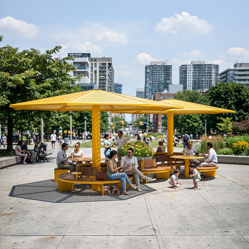 Configuration de mobilier urbain TRIVIO pour placette avec bancs modulaires et tables rondes, Aménagement de placette urbaine avec mobilier TRIVIO et bacs de plantation, Banc modulaire urbain, accès universel (PMR), mobilier urbain, banc public, mobilier espace public, mobilier extérieur, mobilier d'espace collaboratif extérieur, mobilier espace commercial, mobilier de parc, mobilier scolaire, station touristique, mobilier terrasse commerciale, mobilier place publique, mobilier toit-terrasse extérieur, mobilier modulaire urbain Modular urban bench, universal access (ADA), urban furniture, street furniture, site furnishings, public bench, public space furniture, public square outdoor furniture, outdoor furniture, outdoor collaborative space furniture, commercial furniture, park furniture, school outdoor furniture, touristic station, Touristic site outdoor furniture, commercial terrace furniture, rooftop terrace furniture, urban modular furniture