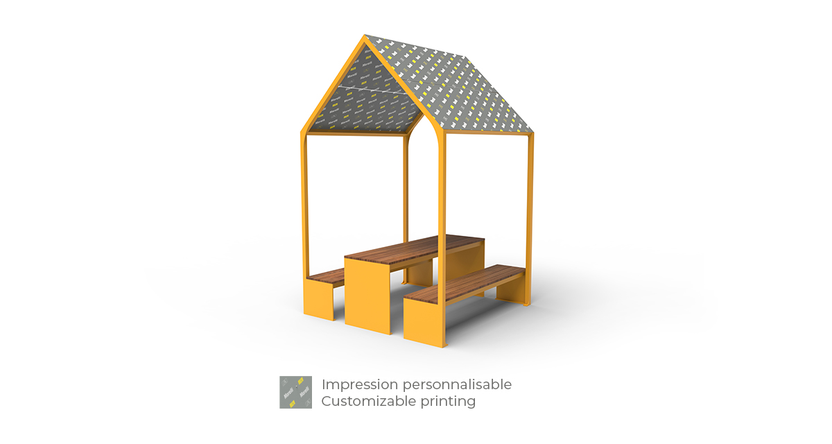 Table pique-nique modulaire, accès universel (PMR), maisonnette, abri solaire, Abri de table de pique-nique, mobilier urbain, table à pique-nique, table publique, banc public, mobilier espace public, mobilier extérieur, mobilier d'espace collaboratif extérieur, mobilier espace commercial, mobilier de parc, mobilier scolaire, station touristique, mobilier terrasse commerciale, mobilier place publique, mobilier toit-terrasse extérieur, mobilier modulaire urbain Modular picnic table, universal access (ADA), house, sunshade, solar shelter, Picnic table shelter, urban furniture, street furniture, site furnishings, public table, public bench, modular picnic table, public space furniture, public square outdoor furniture, outdoor furniture, outdoor collaborative space furniture, commercial furniture, park furniture, school outdoor furniture, touristic station, Touristic site outdoor furniture, commercial terrace furniture, rooftop terrace furniture, urban modular furniture