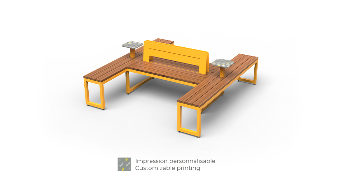 Banc modulaire urbain, accès universel (PMR), mobilier urbain, banc public, mobilier espace public, mobilier extérieur, mobilier d'espace collaboratif extérieur, mobilier espace commercial, mobilier de parc, mobilier scolaire, station touristique, mobilier terrasse commerciale, mobilier place publique, mobilier toit-terrasse extérieur, mobilier modulaire urbain Modular urban bench, universal access (ADA), urban furniture, street furniture, site furnishings, public bench, public space furniture, public square outdoor furniture, outdoor furniture, outdoor collaborative space furniture, commercial furniture, park furniture, school outdoor furniture, touristic station, Touristic site outdoor furniture, commercial terrace furniture, rooftop terrace furniture, urban modular furniture