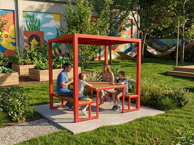 Cabana, table pique-nique modulaire, accès universel (PMR), abri solaire, abri de table de pique-nique, table bistro, tabourets hauts, mobilier urbain, table à pique-nique, table public, banc public, mobilier espace public, mobilier extérieur, mobilier d'espace collaboratif extérieur, mobilier espace commercial, mobilier de parc, mobilier scolaire, station touristique, mobilier terrasse commerciale, mobilier place publique, mobilier toit-terrasse extérieur, mobilier modulaire urbain Cabana, modular picnic table, universal access (ADA), sunshade, solar shelter, picnic table shelter, bar table, high stools urban furniture, street furniture, site furnishings, public table, public bench, modular picnic table, public space furniture, public square outdoor furniture, outdoor furniture, outdoor collaborative space furniture, commercial furniture, park furniture, school outdoor furniture, touristic station, Touristic site outdoor furniture, commercial terrace furniture, rooftop terrace furniture, urban modular furniture