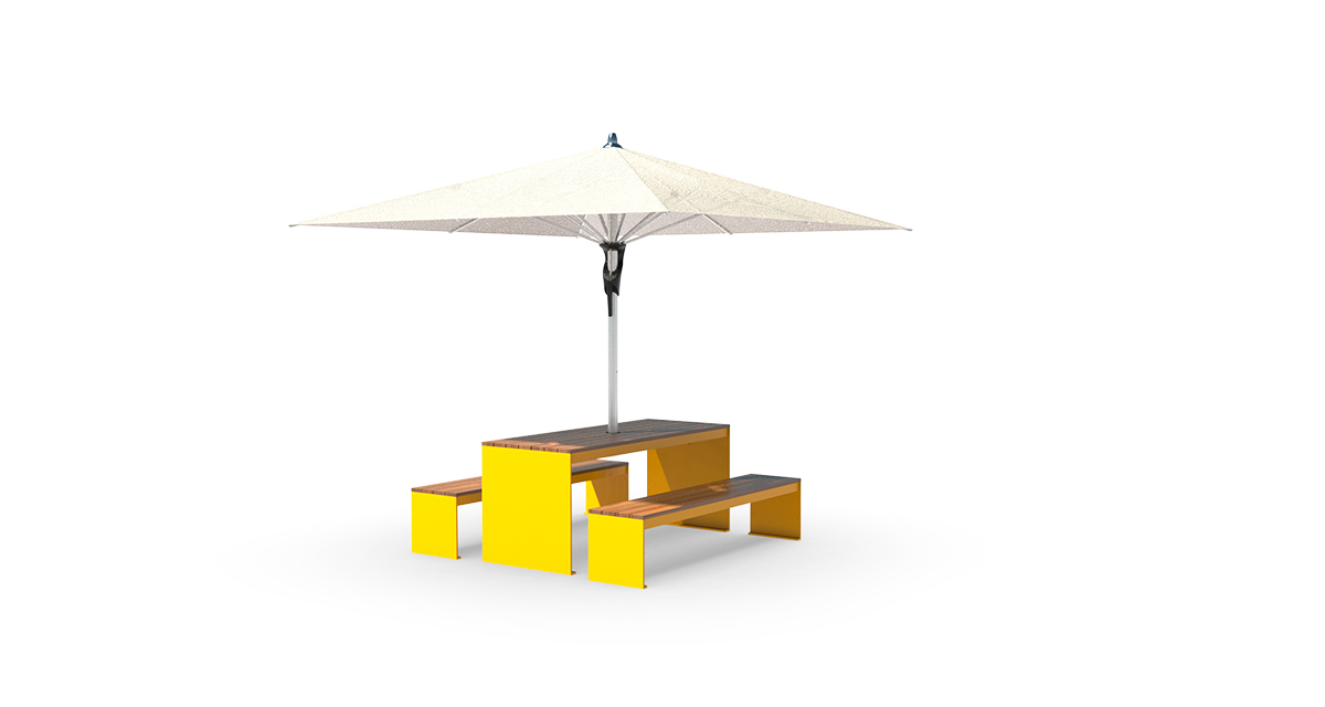 Table pique-nique modulaire, accès universel (PMR), parasol de tissu, abri solaire, abri de table de pique-nique, mobilier urbain, table à pique-nique, table publique, banc public, mobilier espace public, mobilier extérieur, mobilier d'espace collaboratif extérieur, mobilier espace commercial, mobilier de parc, mobilier scolaire, station touristique, mobilier terrasse commerciale, mobilier place publique, mobilier toit-terrasse extérieur, mobilier modulaire urbain Modular picnic table, universal access (ADA), fabric parasol, sunshade, solar shelter, sunbrella, umbrella, Picnic table shelter, urban furniture, street furniture, site furnishings, public table, public bench, modular picnic table, public space furniture, public square outdoor furniture, outdoor furniture, outdoor collaborative space furniture, commercial furniture, park furniture, school outdoor furniture, touristic station, Touristic site outdoor furniture, commercial terrace furniture, rooftop terrace furniture, urban modular furniture