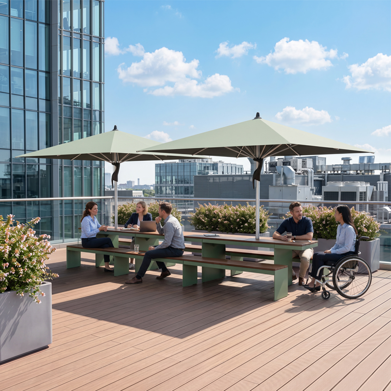 Table pique-nique modulaire, accès universel (PMR), parasol de tissu, abri solaire, abri de table de pique-nique, mobilier urbain, table à pique-nique, table publique, banc public, mobilier espace public, mobilier extérieur, mobilier d'espace collaboratif extérieur, mobilier espace commercial, mobilier de parc, mobilier scolaire, station touristique, mobilier terrasse commerciale, mobilier place publique, mobilier toit-terrasse extérieur, mobilier modulaire urbain Modular picnic table, universal access (ADA), fabric parasol, sunshade, solar shelter, sunbrella, umbrella, Picnic table shelter, urban furniture, street furniture, site furnishings, public table, public bench, modular picnic table, public space furniture, public square outdoor furniture, outdoor furniture, outdoor collaborative space furniture, commercial furniture, park furniture, school outdoor furniture, touristic station, Touristic site outdoor furniture, commercial terrace furniture, rooftop terrace furniture, urban modular furniture